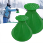 Multifunctional vehicle glass snow shovel 15.5*15.5cm - green