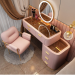 Nordic dressing table 80cm-type3- Pink