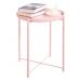 Nordic metal round iron table with tray - pink