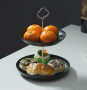 Nordic simple double-layer storage tray - black