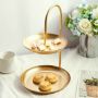 Nordic simple double-layer storage tray - gold