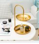 Nordic simple double-layer storage tray - gold
