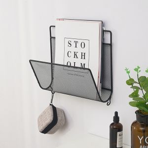 Nordic style mesh holder for newspapers 27*29cm - black ( Mesh holder)