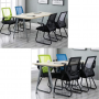 Office mesh chair, wheeled foot style - black