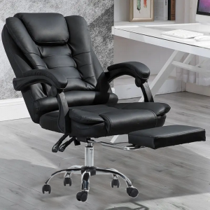 Office premium wheeled chair with footrest- Steel stand