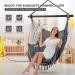Outdoor tassel swing hammock chair with cup sleeve- Deep grey