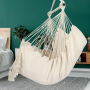 Outdoor tassel swing hammock chair with cup sleeve- White