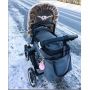 Outdoor warm baby knitting stroller sleeping bag- Dark blue