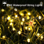 Outdoor waterproofing Solar LED lamp string remote control 22M - warm white light