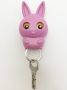 Owl key hook - pink rabbit