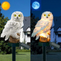 Ozdobna lampa solarna LED do ogrodu Sowa - biała