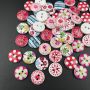 Painted Colors Round DIY Wooden Buttons for Sewing and Crafting