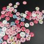 Painted Colors Round DIY Wooden Buttons for Sewing and Crafting
