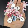 Painted Colors Round DIY Wooden Buttons for Sewing and Crafting