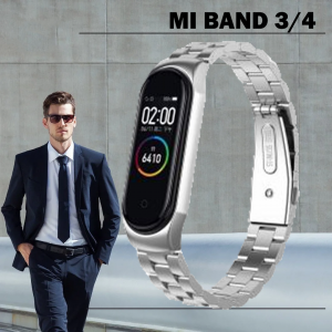 Pasek opaska Xiaomi Mi Band 3/ Xiaomi Mi Band 4 - srebrna