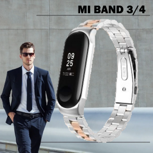Pasek opaska Xiaomi Mi Band 3/ Xiaomi Mi Band 4 - srebrno rose gold