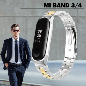 Pasek opaska Xiaomi Mi Band 3/ Xiaomi Mi Band 4 - srebrno złota