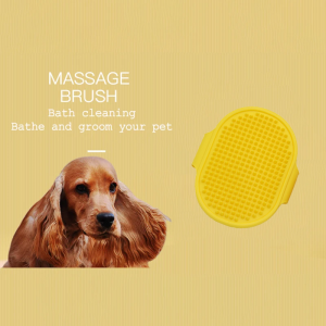 Pet Clean Massage shower Brush / rubber gloves - yellow CX24
