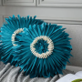 Pillowcase (Round Chrysanthemum) - Sky Blue 45cm
