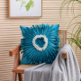 Pillowcase (Square Chrysanthemum) - Sky Blue 45*45cm