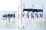 Plastic folding clothes hanger-19 clips -dark purple