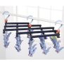 Plastic folding clothes hanger-19 clips -dark purple
