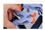 Plastic folding clothes hanger-19 clips -dark purple
