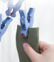 Plastic folding clothes hanger-19 clips -dark purple