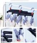Plastic folding clothes hanger-19 clips -dark purple