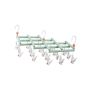 Plastic folding clothes hanger- 19 clips-green