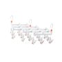 Plastic folding clothes hanger-19 clips -white