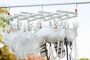 Plastic folding clothes hanger-19 clips -white
