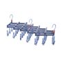 Plastic folding clothes hanger-29 clips -dark purple