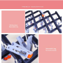 Plastic folding clothes hanger-29 clips -dark purple