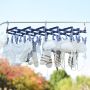 Plastic folding clothes hanger-29 clips -dark purple