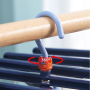 Plastic folding clothes hanger-29 clips -dark purple