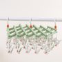 Plastic folding clothes hanger-29 clips -green