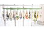 Plastic folding clothes hanger-29 clips -green
