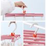 Plastic folding clothes hanger-29 clips -pink