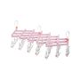 Plastic folding clothes hanger-29 clips -pink
