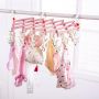 Plastic folding clothes hanger-29 clips -pink