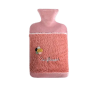 Pluszowy termofor na wodę, termofor w sweterku 2L - różowy, słonecznik