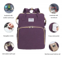 Portable folding crib/ Multi-functional Double Shoulder Baby Bag - purple