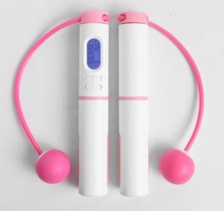 Professional fitness skipping ropes - white/pink