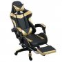 Racing office chair with footrest - Yellow/Black