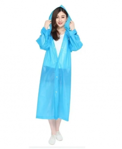 Raincoat for adult with button 75g--blue