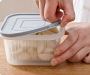 Refrigerator storage box water drain rack - grey