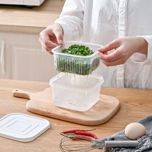 Refrigerator storage box water drain rack - white