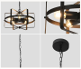 Retro wrought iron chandelier- Black(without bulb)