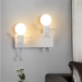 Retro wrought minimalist little iron man wall lamp- Double white type(without bulb)